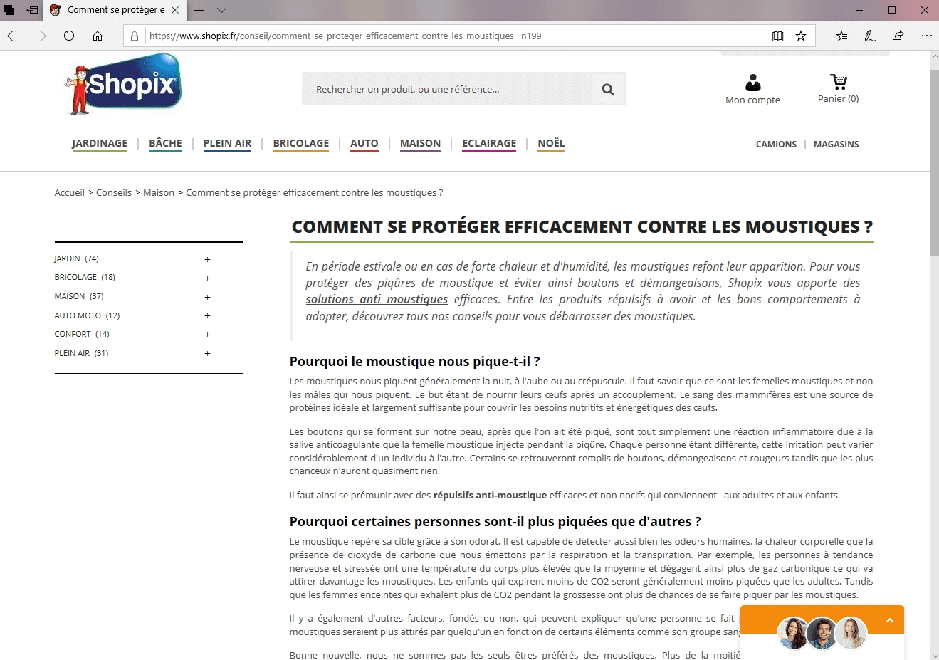 Aperçu du site Shopix réalisé par Daft