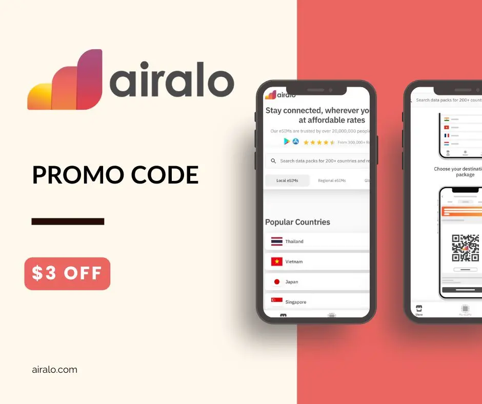 Promo code Airalo $3 off eSIM discount