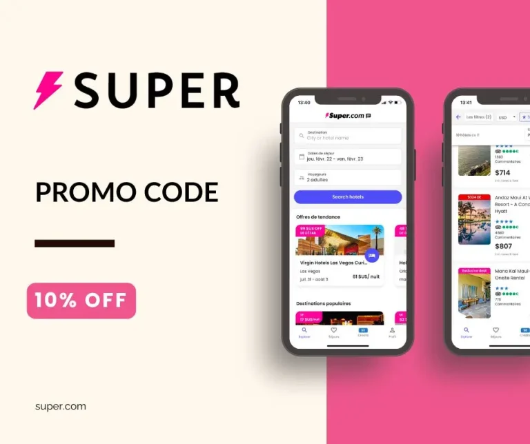 Promo code SuperTravel discount: 10% off