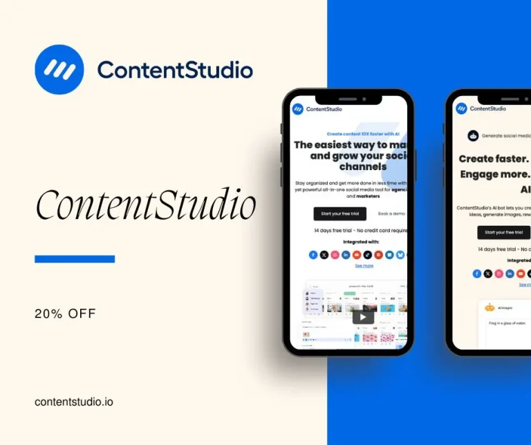 Promo code ContentStudio sponsorship : 20% off