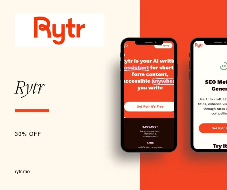 Promo code Rytr sponsorship : 30% off