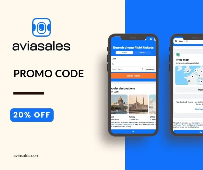 Aviasales promo code: 20% off on your flight ticket or hotel reservation