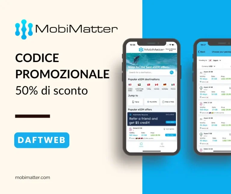 Codice promozionale mobimatter: 50% di sconto