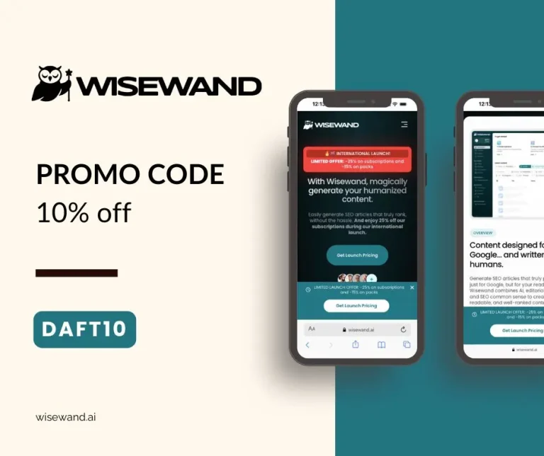 Promo code Wisewand 10% off: DAFT10