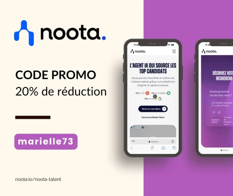 Code promo Noota Talent - 20% de réduction : marielle73