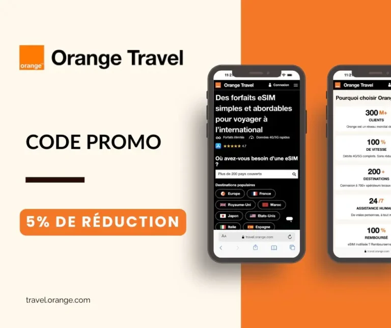 Code promo Orange Travel parrainage : 5% de réduction esim