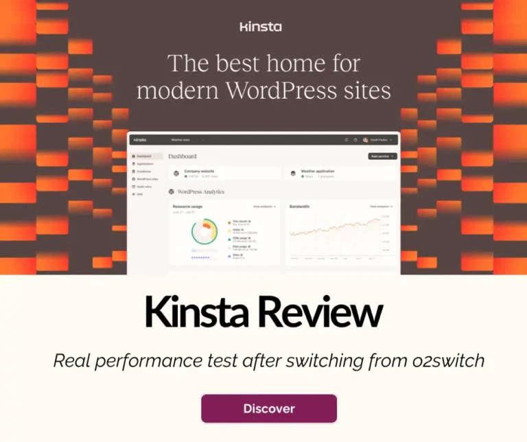 Kinsta review performance test after migration from o2switch