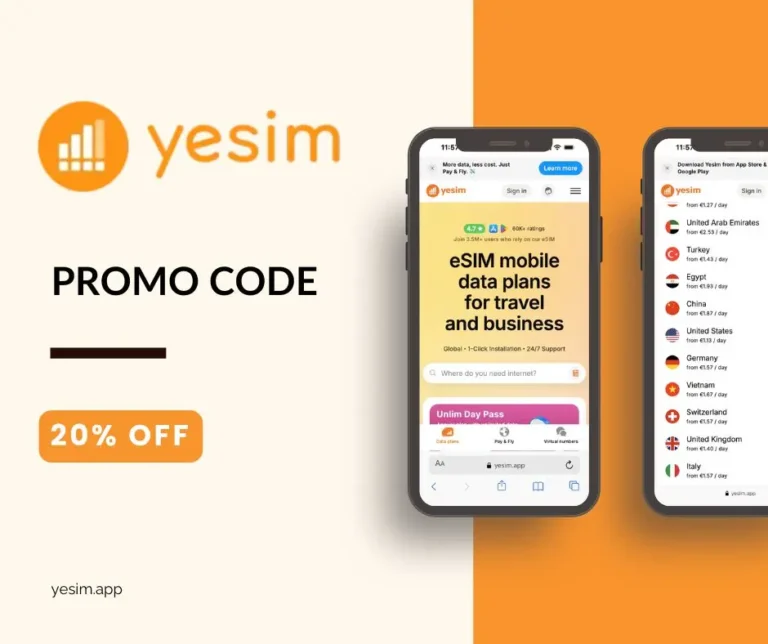 Yesim promo code: 20% off esim discount