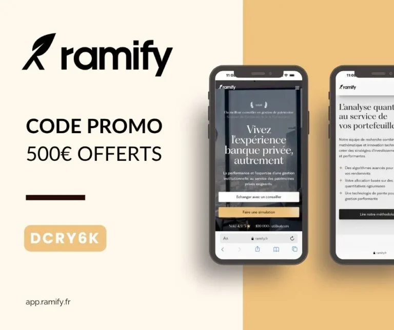 Code promo Ramify parrainage - 500€ offerts avec le code DCRY6K