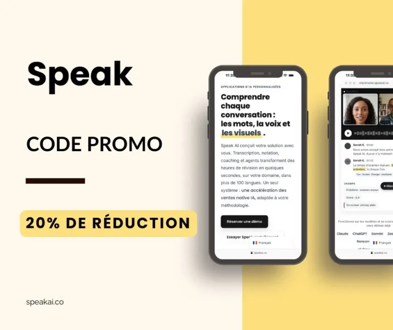 Code promo Speak AI parrainage : 20% de réduction !