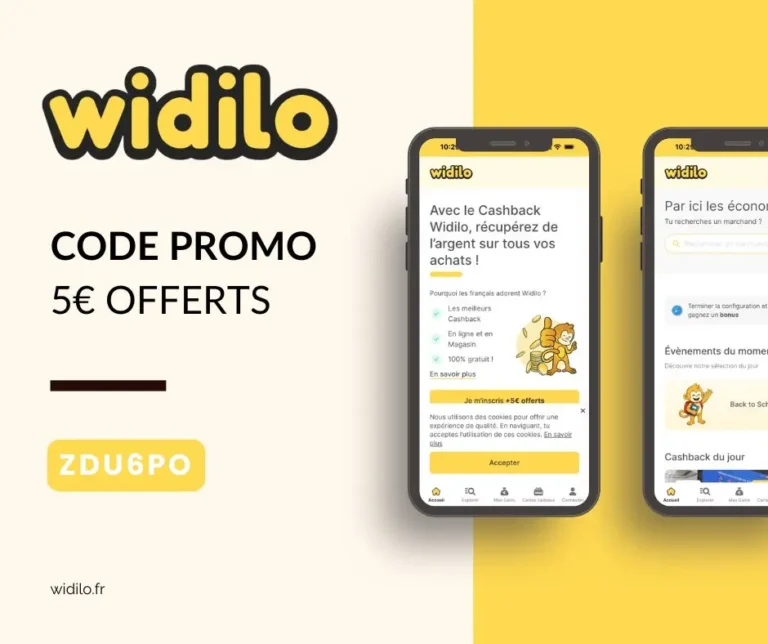 Code promo Widilo parrainage : 5€ offerts avec le code ZDU6PO