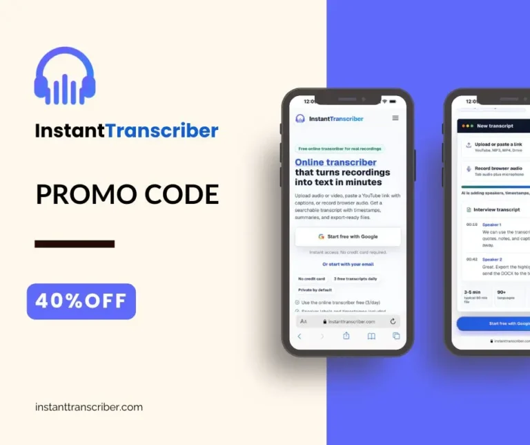 InstantTranscriber promo code: 40% off